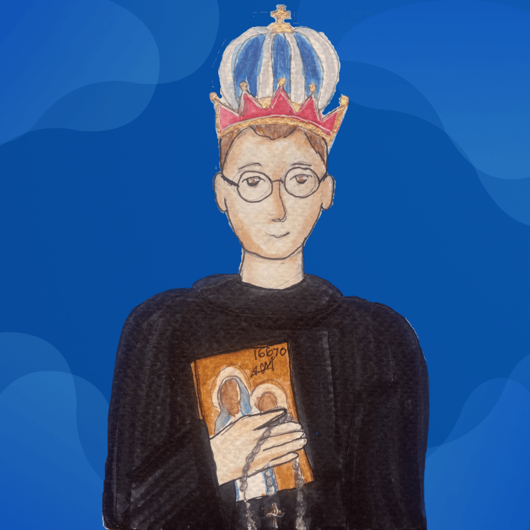 Saint Maximilian Kolbe, a Catholic priest from Poland who was martyred for his faith during WWII.